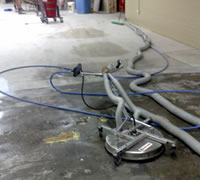 Cleaning oil contamintated concrete